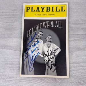 Harry Groener & Twiggy Hand Signed Playbill "If Love Were All" Autograph NO COA